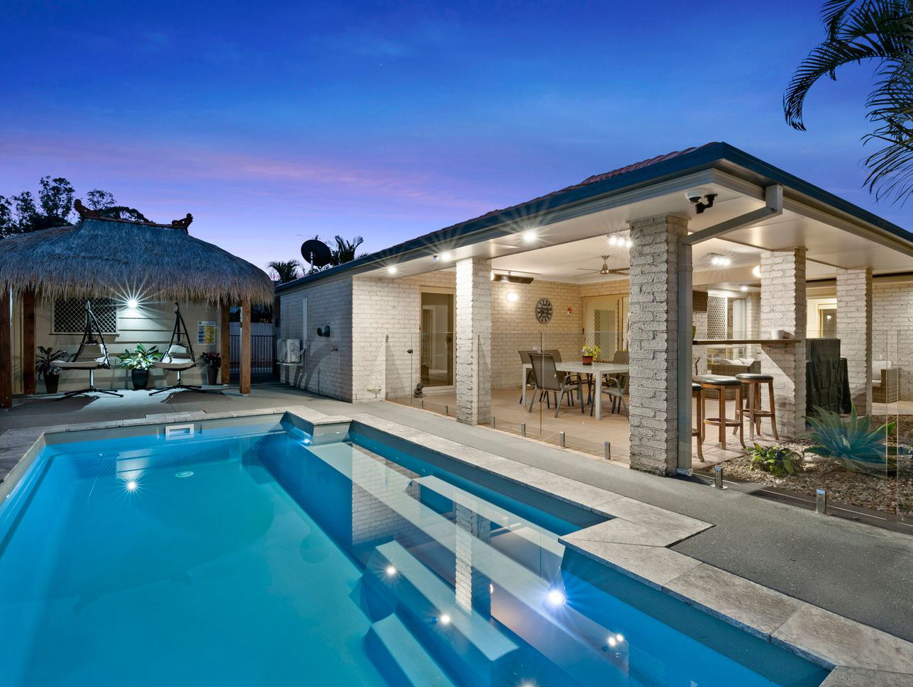 Elegance fibreglass pool in Silver Grey